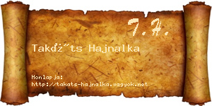 Takáts Hajnalka névjegykártya